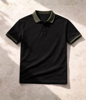 The Contrast Polo — Black / Sage